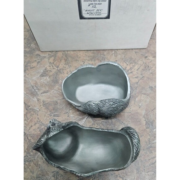 W.T. Wilson - Willow Wood Collection - Pewter Bobcat Den Figurine - WTW- 1994 - Picture 9 of 10